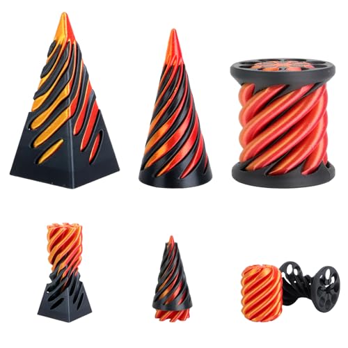 Demarsen 3 Stück Impossible Cone Fidget Toy,Pyramid 3D Printed Spiral Cone Spielzeug,Pyramid Spirale Spielzeug Passthrough Sculpture Geschenkideen für Kinder und Erwachsene von Demarsen