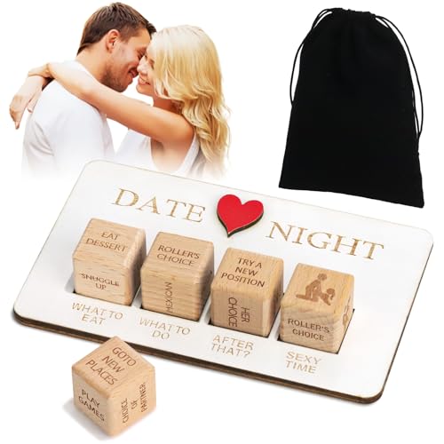 Demarsen Date Night Würfel für Paare Date Night Würfel für Paare mit Schwarzer Tasche Spiele für Paare Romantisches Date Ideen für Paare Lustiges Geschenke Valentinstag, Jahrestag,Hochzeit von Demarsen