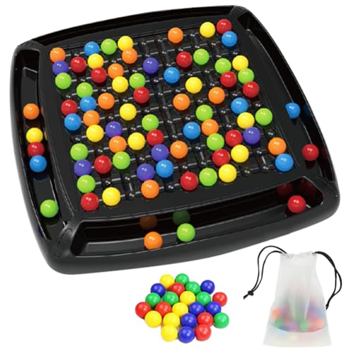 120Pcs intellektuelles Schachbrett – Doppelduell, Strategie-Brettspiel-Schachbrett mit 120 Regenbogen Bällen, lustiges Tisch-Strategiespiel für Kinder Erwachsene (D) von Demiawaking