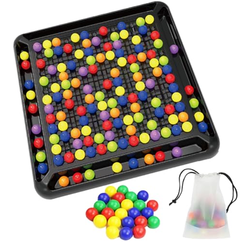 168Pcs intellektuelles Schachbrett – Doppelduell, Strategie-Brettspiel-Schachbrett mit 168 Regenbogen Bällen, lustiges Tisch-Strategiespiel für Kinder Erwachsene (E) von Demiawaking