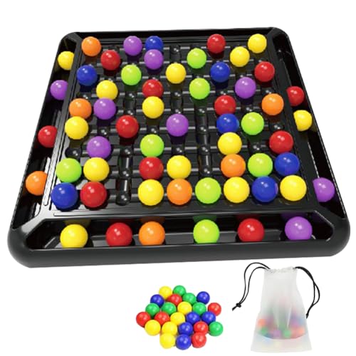 80Pcs intellektuelles Schachbrett – Doppelduell, Strategie-Brettspiel-Schachbrett mit 80 Regenbogen Bällen, lustiges Tisch-Strategiespiel für Kinder Erwachsene (C) von Demiawaking