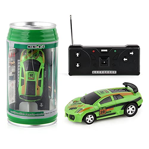 Demiawaking Fernsteuerung Mini RC Auto, batteriebetrieben, Fernbedienung, Autospielzeug mit LED Licht, Micro RC Rennauto Auto mit Straßensperren für Kinder und Jungen ab 3 Jahren Geschenk (Grün) von Demiawaking