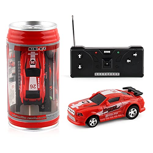 Demiawaking Fernsteuerung Mini RC Auto, batteriebetrieben, Fernbedienung, Autospielzeug mit LED Licht, Micro RC Rennauto Auto mit Straßensperren für Kinder und Jungen ab 3 Jahren Geschenk (Rot) von Demiawaking