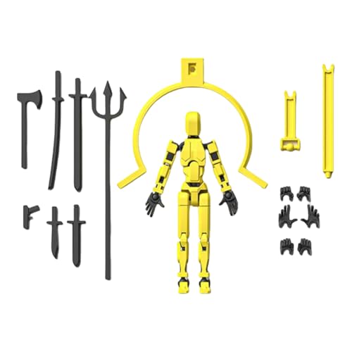 T13 Action Figure, 3 Paar Hände 7 Waffen mit 1 verstellbare Basis, 3D-Druck von Beweglichen Figuren mit Mehreren Gelenken, Dummy 13 Roboter-Actionfigur zusammengebaut (B) von Demiawaking