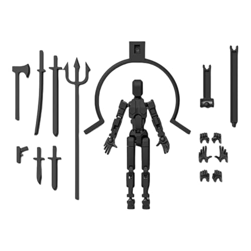 T13 Action Figure, 3 Paar Hände 7 Waffen mit 1 verstellbare Basis, 3D-Druck von Beweglichen Figuren mit Mehreren Gelenken, Dummy 13 Roboter-Actionfigur zusammengebaut (F) von Demiawaking