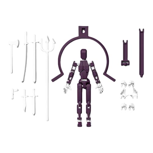 T13 Action Figure, 3 Paar Hände 7 Waffen mit 1 verstellbare Basis, 3D-Druck von Beweglichen Figuren mit Mehreren Gelenken, Dummy 13 Roboter-Actionfigur zusammengebaut (H) von Demiawaking