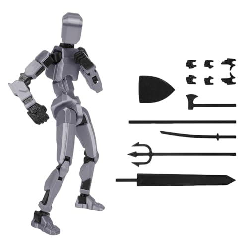 T13 Action Figure, Mit 3 Paar Hände 6 Waffen, 20cm 3D-Druck von Beweglichen Figuren mit Mehreren Gelenken, Dummy T13 Roboter-Actionfigur (A) von Demiawaking