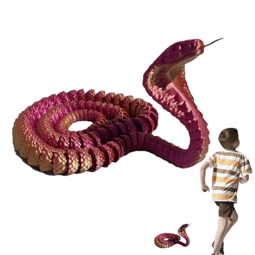 Demsyeq 3D-gedruckte Tiere, 3D-Schlangen-Stressspielzeug | Schlangen-Stressspielzeug 3D-Tiere - Schreibtisch-Dekoration, Stressabbau-Spielzeug, bewegliches 3D-gedrucktes Spielzeug, Sammelfiguren, von Demsyeq