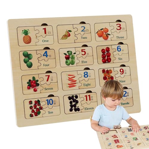 Demsyeq Zahlenrätsel für Kleinkinder, Zahlenrätsel - Zahlen-Matching-Spiel, kognitives Lernspielzeug,Lehrtafel, Zählspielzeug, Lerntafel für die Entwicklung motorischer Fähigkeiten von Demsyeq