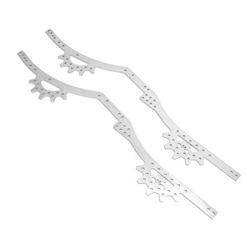 Denash RC-Chassis-Schienen-Set, Verstellbarer Radstand, RC-Chassis-Rahmenschienen, Hochfestes RC-Zubehör aus Aluminiumlegierung für RC-Upgrade (Silver) von Denash