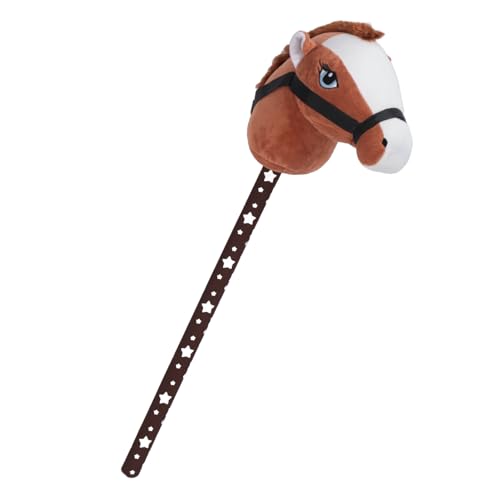 Denash Stick Horse Plüschtier, Entzückendes Stick Horse Kurzhaar-Plüschtier 2 Interaktive Soundeffekte Zum Spielen zu Hause (Dunkelbraun #11) von Denash