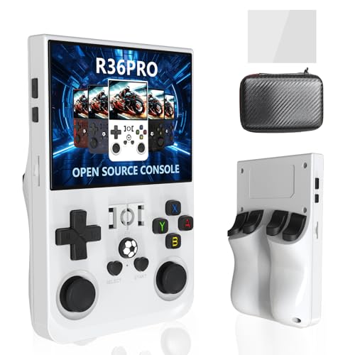 [PRO] R36S Retro Handspielkonsole, Tragbare Videospielkonsolen mit 3,5 Zoll IPS Bildschirm, über 25.000 Klassische Spiele, Tragbarer Taschenvideoplayer (128GB) von Denash