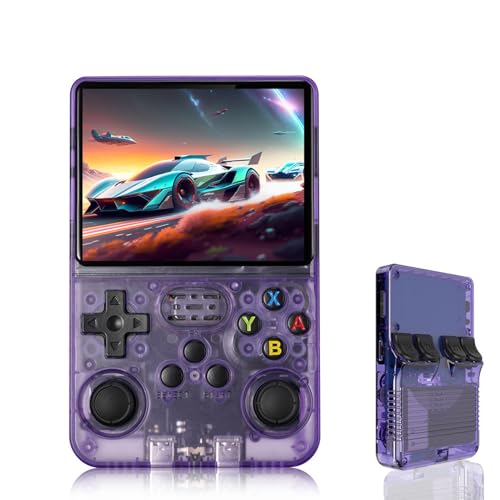 DENASH R36S Handheld Spielkonsole, Retro-Spielkonsole mit 3,5-Zoll-IPS-Bildschirm, tragbare DDR3L-1-GB-Videospielkonsole mit über 30.000 klassischen Spielen (128 G) von Denash