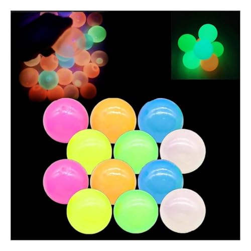 Glorbs Ball, leuchtet im Dunkeln, superweich, klebrig, leuchtender Ball, Stressabbau, sensorisches Spielzeug, Fingerspitzen-Spielzeug, Erwachsene, Jugendliche und Kinder (12 Stück) von DengFen