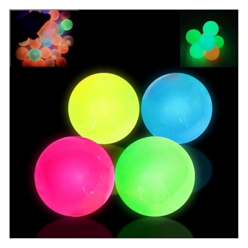 Glorbs Ball, leuchtet im Dunkeln, superweich, klebrig, leuchtender Ball, Stressabbau, sensorisches Spielzeug, Fingerspitzen-Spielzeug, Erwachsene, Jugendliche und Kinder (4 Stück) von DengFen