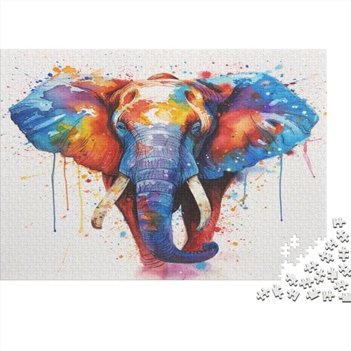 Elefant Puzzle 1000 Teile, Erwachsene, Klassische Puzzle, Impossible Puzzle,GesKükenlichkeitsspiel Für Die Ganze Familie Erwachsenenpuzzle Ab 14 Jahren Puzzel 1000pcs (75x50cm) von DengMouu