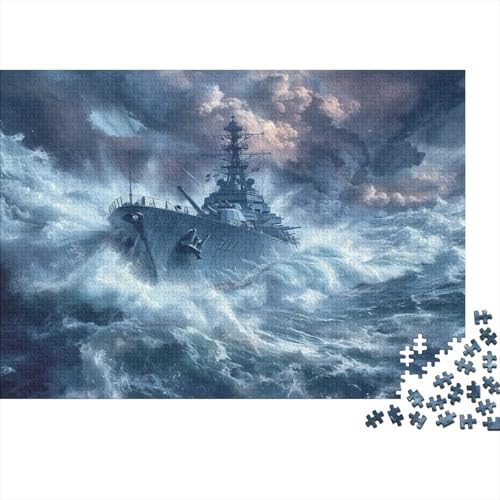 WarSchiff 1000 Teile,Impossible Puzzle,GesKükenlichkeitsspiel Für Die Ganze Familie, Erwachsenen Puzzlespiel Puzzel 1000pcs (75x50cm) von DengMouu