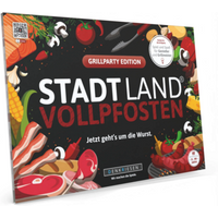 DENKRIESEN SL2018 Stadt Land Vollpfosten® Grillparty Edition – "Jetzt geht's um die Wurst." | A4 Spielblock von Denkriesen