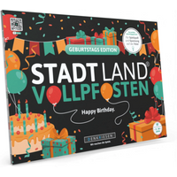 DENKRIESEN SL2019 Stadt Land Vollpfosten® Geburtstags Edition – "Happy Birthday." | A4 Spielblock von Denkriesen