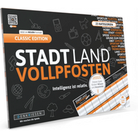 DENKRIESEN SL2022 Stadt Land Vollpfosten® Classic Edition – "Intelligenz ist relativ." | A4 Spielblock von Denkriesen