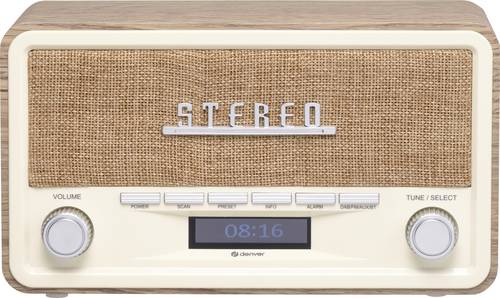 Denver DAB-18LW LIGHT WOOD Tischradio DAB, UKW Holz (hell) von Denver