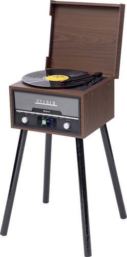 Denver MRD-169 Retro Stereoanlage DAB+, UKW, Plattenspieler, CD, MP3, Bluetooth®, 2 x 5W Holz-Braun von Denver