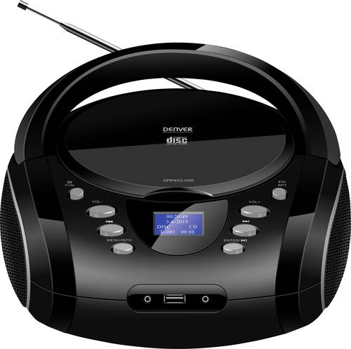 Denver TDB-10 CD-Radio UKW, DAB+ CD, Bluetooth®, AUX Weckfunktion Schwarz von Denver