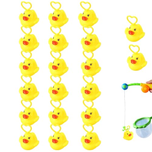 Deojtga Angelspielzeug, Badespielzeug Angeln,Ente schwimmender Fisch Ente | Badewannenspaß für Kinder, Angelspiele und Schwimmen, Fisch, Ente, leuchtendes Squishy-Spielzeug-Set, 20-teiliges Spiel, von Deojtga