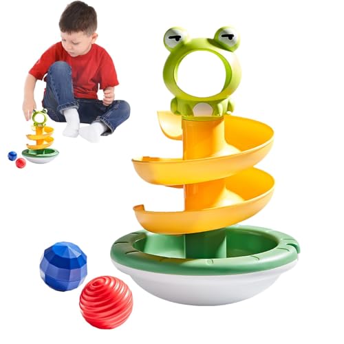 Deojtga Ball-Drop-Turm, Ball-Drop-Spielzeug - Lernspiel mit Froschform zur Verbesserung der Fähigkeiten,Kleinkind-Ballspielzeug für interaktives Lernen, entwicklungsförderndes Vorschul-Aktivitätsset von Deojtga
