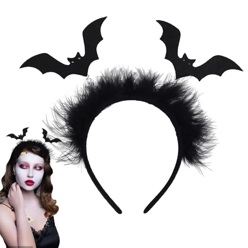 Deojtga Halloween-Stirnbänder für Frauen, Fledermaus-Stirnband Halloween,Halloween Fledermaus Haarreif | Schwarzer Fledermausflügel-Haarreifen, Partygeschenk, gruseliger Halloween-Haarschmuck für von Deojtga