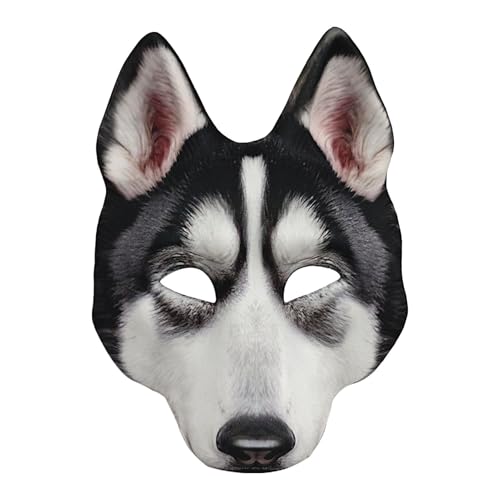 Deojtga Hunde-Maskerade-Gesichtsbedeckung, Husky-Maske,Realistische Cosplay-Maske - Kostüm-Cosplay-Requisiten, Halloween-Maske für Halloween-Maskenabend von Deojtga