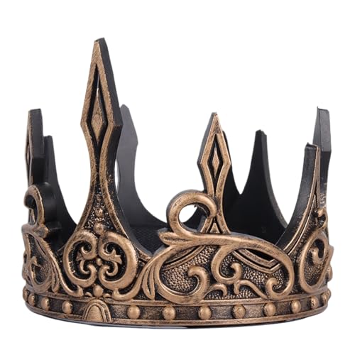 Deojtga Königliche Königskrone, Prinzenkrone | Antike Prinzen-Tiara - Mittelalterliche Krone, Cosplay-Requisiten für Mittelalter, Halloween-Kostüm, Haarschmuck von Deojtga