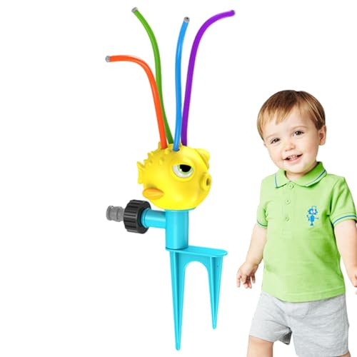 Deojtga Sommer-Wasserspielzeug für Kinder, Kinder-Sprinkler-Spielzeug, Wiggle Tubes Spin Animal für Spritzspaß, Sprinkler mit rotierendem Spray, Sommer-Außenspielzeug, Kinder-Sprinkler-Spielzeug, von Deojtga