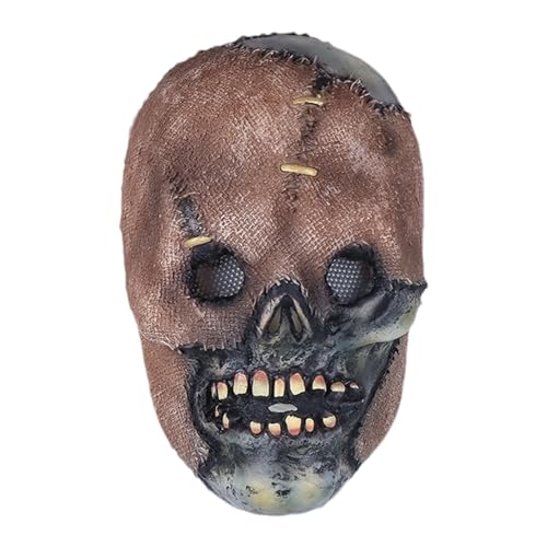 Deojtga Totenkopf-Gesichtsbedeckung, Halloween-Schädel-Gesichtsbedeckung | Horror Gesicht Halloween gruselige Requisiten Kopfbedeckung | Realistische Grusel-Requisiten für Horror-Cosplay, ideal für von Deojtga