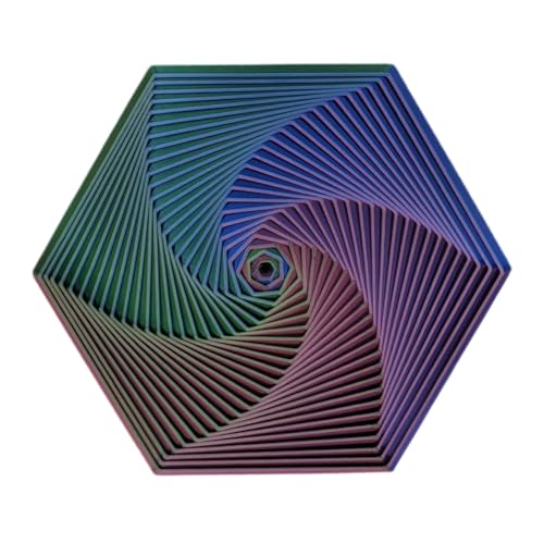 Fractal Fidget Hexagon, 2024 Neu Hexagon Spiralspielzeug, 3D-Druck Hexagon Cube Fidget Gear Spielzeug, Perfekt für Stress und Angst Fidget Spielzeug, Achtsame Meditation Auch von Deojtga