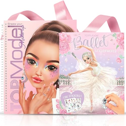 Create Your TOPModel Make-Up Malbuch + TOPModel Stickerworld Ballet – Faszinierender Kreativ-Spaß mit Make-Up Designs und bezaubernden Ballett-Stickern für Trendige Mädchen von Depesche