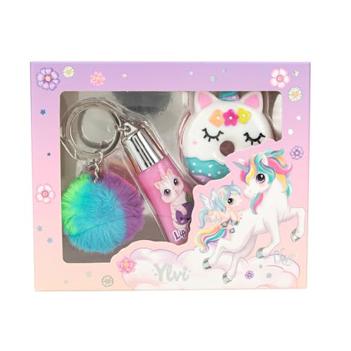 Depesche 11712 Ylvi - Lipgloss Set im Einhorn-Design für Kinder, 2 Glosse mit fruchtigem Duft, inkl. Anhänger von Depesche