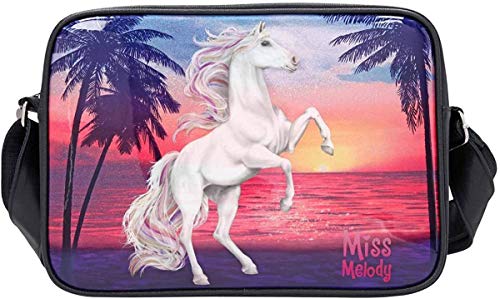 Depesche 10588 Miss Melody - Umhängetasche mit traumhaftem Pferde-Motiv, mit Reißverschluss und längenverstellbarem Tragegurt, ca. 34 x 24 x 10 cm groß von Depesche