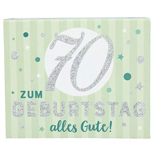 Depesche 11145-007 Wunscherfüller Soundbox zum 70. Geburtstag, mit Melodie und Geldbrief, ca. 11,2 x 9,5 x 3,5 cm von Depesche