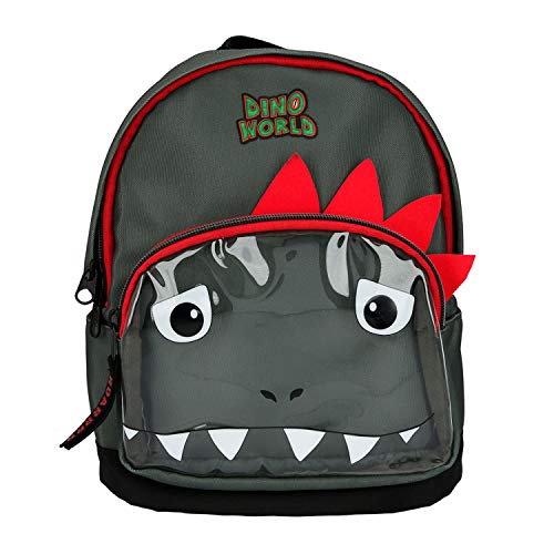 Depesche 11289 Rucksack, Dino World mit Dino Gesicht, olivgrün, ca. 27 x 23 x 10 cm groß, längenverstellbare Gurte, Rückenteil gepolstert, geräumiges Hauptfach, ideal für den Kindergarten von Depesche