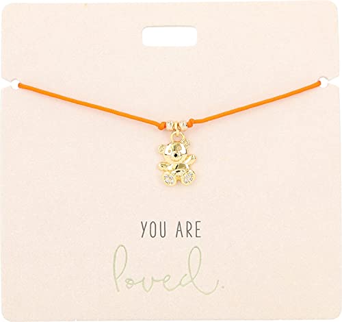 Depesche 11837-003 11837-003-Armband You Are Loved Charm und Deko-Perle, variabel in der Länge tragbar, ideal als Geschenkidee, Gold, Orange, Einheitsgröße von Depesche