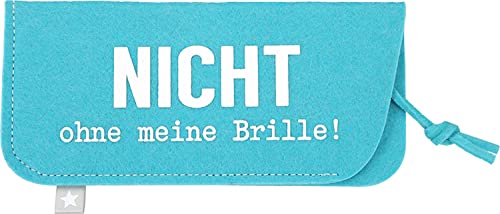 Depesche 11838-028 - Brillenetui aus Filz, in Hellblau und mit der Aufschrift ,,Nicht ohne meine Brille!´´ von Depesche