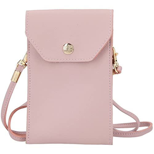 Depesche 11863 TOPModel - Handytasche mit 3 Innenfächern und einem Außenfach in Rosa, Umhängetasche aus genarbtem Kunstleder mit Träger-Schlaufe, einer weichen Innenseite und goldenen Akzenten von Depesche