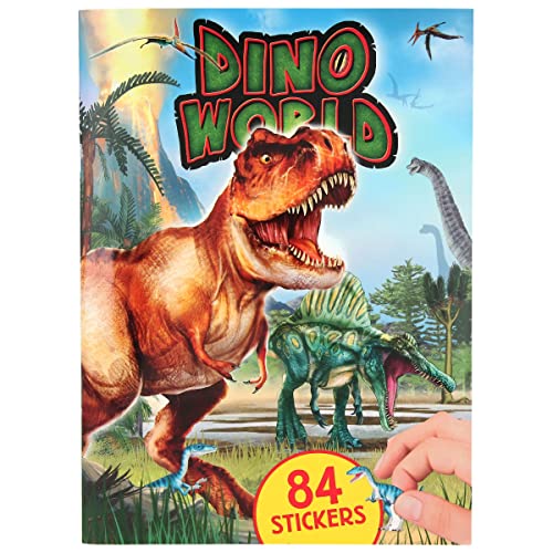 Depesche 11881 Dino World - Sticker-Heft mit 20 Seiten voller Dinosaurier, spannender Urzeit-Szenerien und 84 gepolsterten Stickern aus Schaumstoff von Depesche