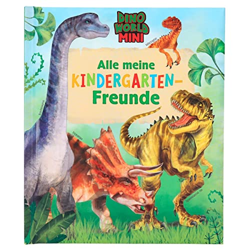 Depesche 12073 Dino World Mini Dino - Kindergarten-Freundebuch im Dinousaurier-Look, mit 96 verzierten Seiten zum Eintragen für Freunde von Depesche