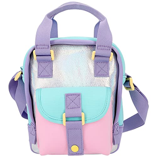 Depesche 12303 TOPModel Mermaid - Umhängetasche in Rosa, Lila und Türkis, Tasche mit Reißverschluss, Vortasche und längenverstellbarem Tragegurt von Depesche