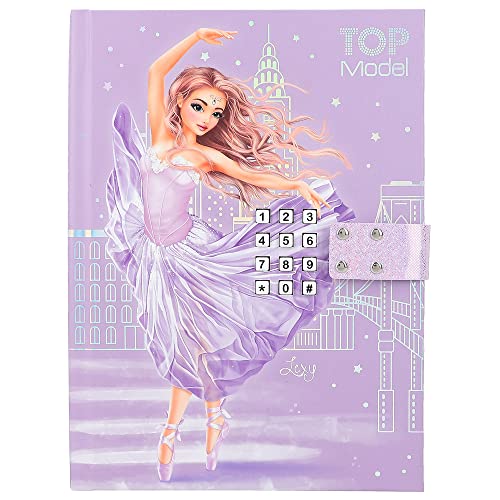 Depesche 12428 TOPModel Ballet - Tagebuch mit Zahlen-Code und Sound, lila Buch mit Model-Motiv und 80 linierten, bunt illustrierten Seiten von Depesche