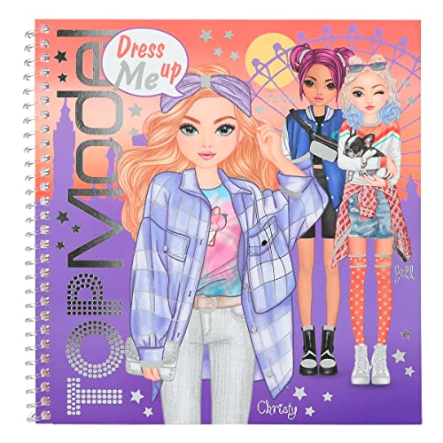 Depesche 12446 TOPModel Dress Me Up - Stickerbuch mit 24 Seiten zum Gestalten schicker Outfits, Malheft mit 11 Stickerbogen, mit 1 Malbuch von Depesche