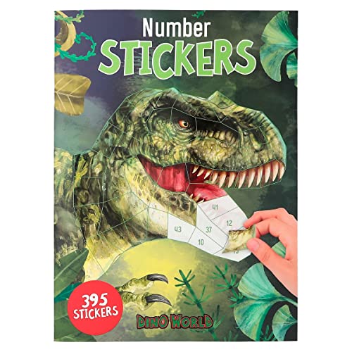 Depesche 12487 Dino World Number Sticker - Stickerbuch mit 16 Seiten zum Gestalten von Dino-Motiven nach Zahlen, inklusive 8 Stickerbogen von Depesche
