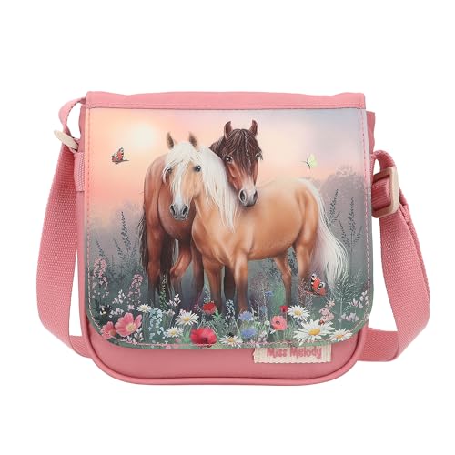 Depesche 12762 Miss Melody Flowers - Kleine Umhängetasche in Pink mit Pferde Motiv, Tasche mit Magnetverschluss und längenverstellbarem Tragegurt Depesche 12762 Miss Melody Flowers - Kleine Umhängetasche in Pink mit Pferde Motiv, Tasche mit Magnetverschluss und längenverstellbarem Tragegurt von Depesche